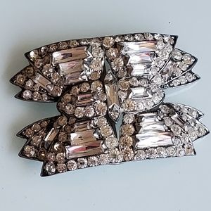 Vintage Art Deco F.N. Co. Fishel Nessler Crystal Paste Sash Buckle Scarf Accent